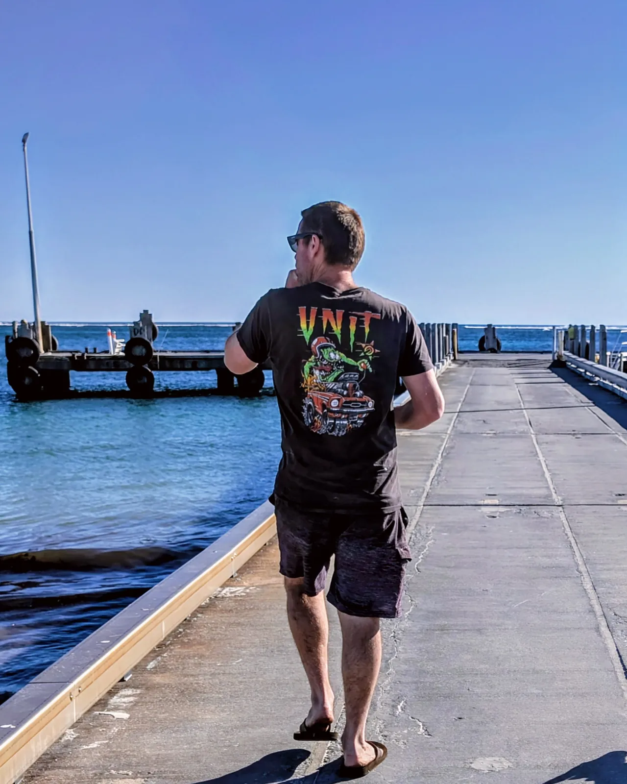 Kim walking the Lancelin jetty