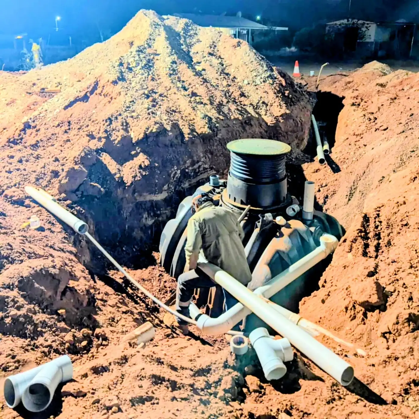 Remote septic install